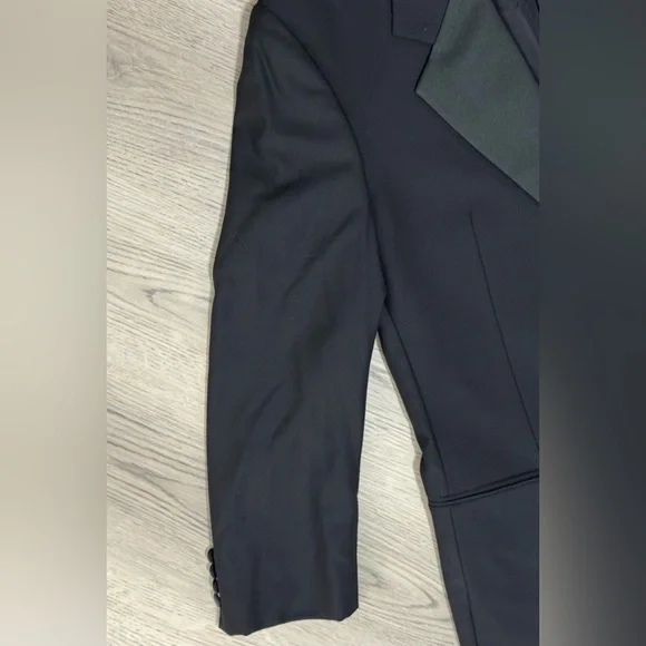 NEW VALENTINO Italy Black 2 Button 100% wool dinner tuxedo jacket Size 42 $4850 - Picture 4 of 12